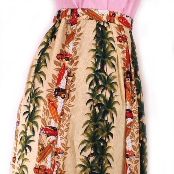 Vintage Skirt Made from Hawaiian Trendtex Fabric w Tropical Theme Sz XL -Hey Viv - Picture 5 of 7